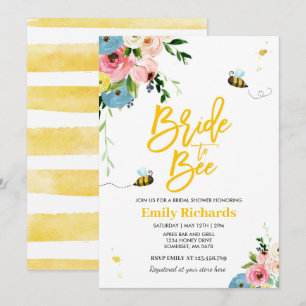 Bee Bridal Shower Invitation Floral Bride To Bee