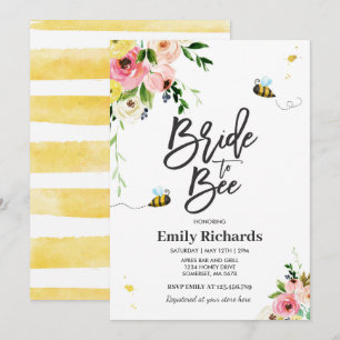 Bee Bridal Shower Invitation Floral Bride To Bee