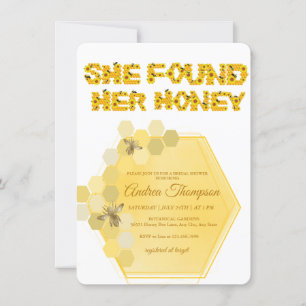 Bee Bridal Shower Invitation   She Found Her Honey