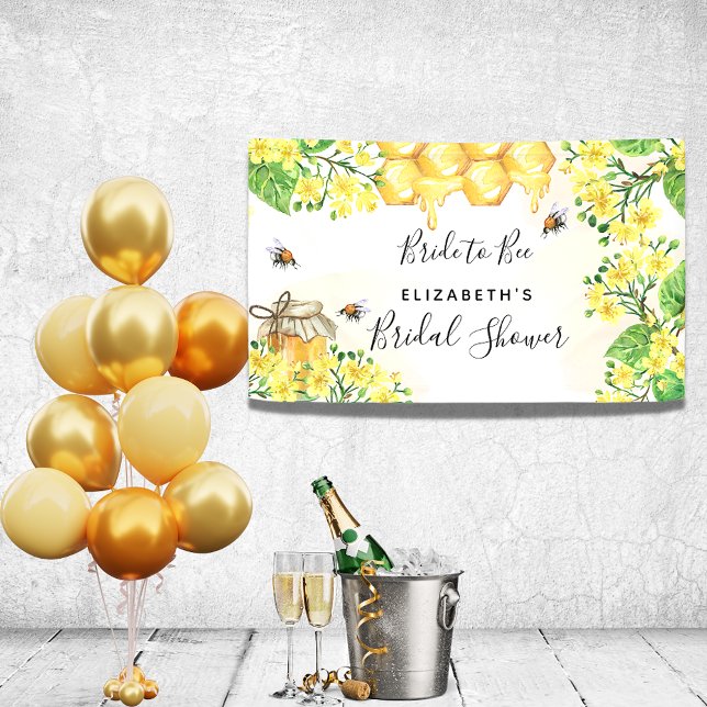 Bee Bridal Shower mum to bee yellow florals Banner (Creator Uploaded)