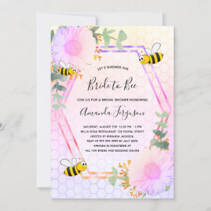 Bee Bridal shower rainbow greenery bride to bee Invitation