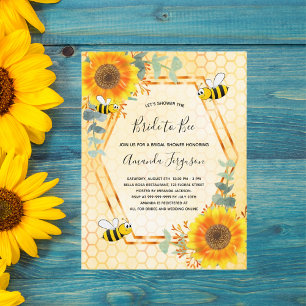 Bee Bridal shower sunflowers greenery bride to bee Invitation Postcard