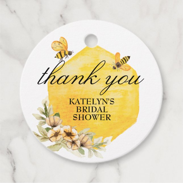 Bee Bridal Shower Thank You Tag (Front)