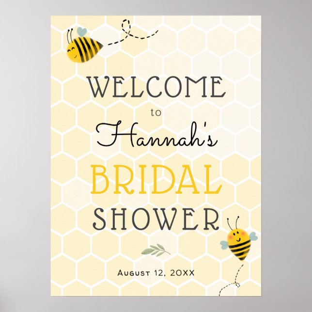 Bee Bridal Shower Welcome Sign (Front)