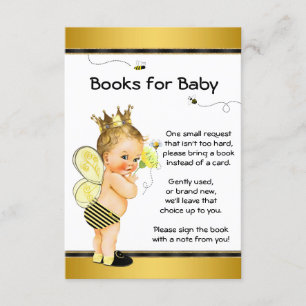 Bee Bring A Book Baby Shower Inserts Invitation