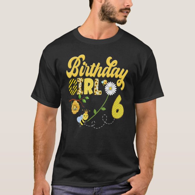 Bee Bumblebee Girl Birthday Hive Sweet 1st Party M T-Shirt (Front)
