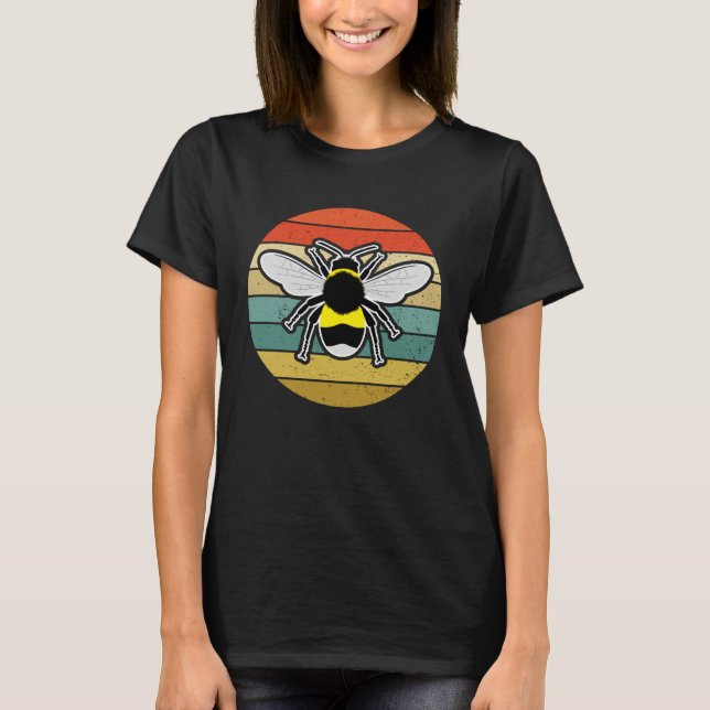 bee bumblebee insect animal love retro T-Shirt (Front)