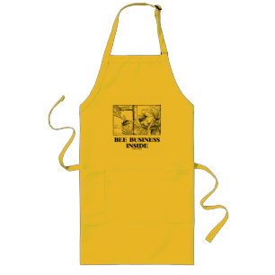 Bee Business Inside (Bees Foraging Nectar) Long Apron