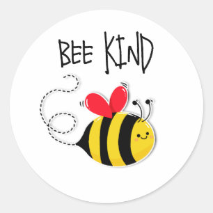 Bee Button badge Bee Kind Classic Round Sticker