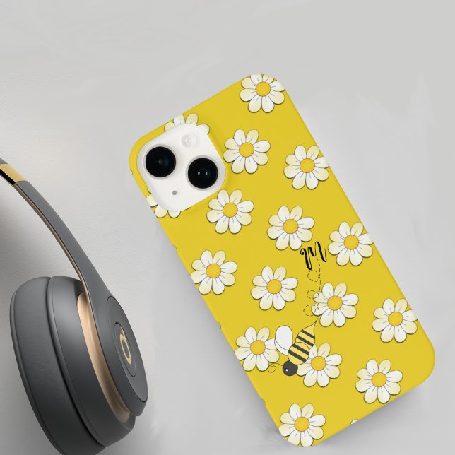 Bee Buzzing Daisies iPhone Case (Creator Uploaded)