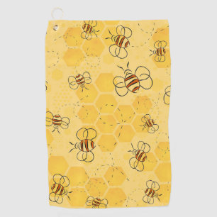 Bee Buzzing Honey Bees Cute  Golf Towel