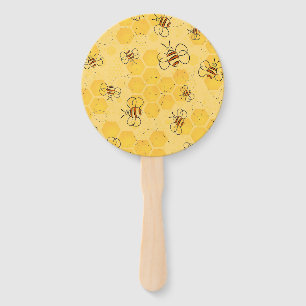 Bee Buzzing Honey Bees Cute  Hand Fan