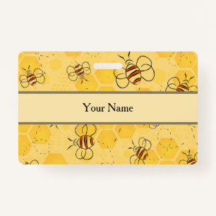 Bee Buzzing Honey Bees Cute ID Badge