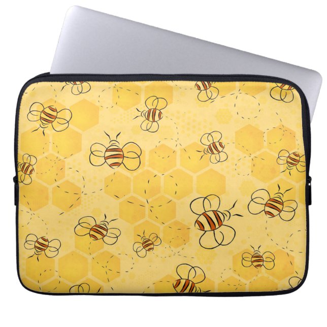 Bee Buzzing Honey Bees Cute  Laptop Sleeve (Front)