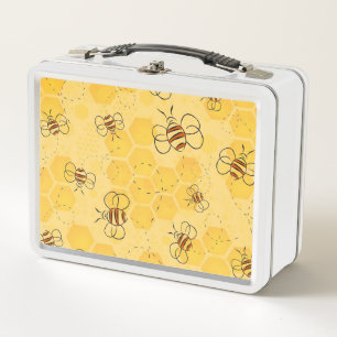 Bee Buzzing Honey Bees Cute  Metal Lunch Box