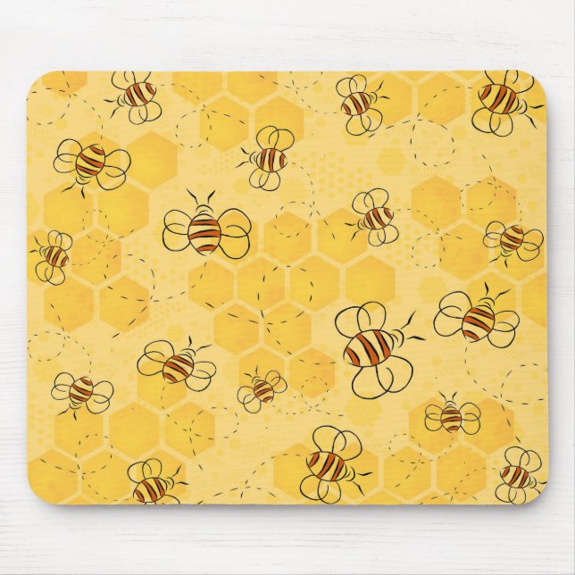 Bee Buzzing Honey Bees Cute  Mouse Mat (Front)