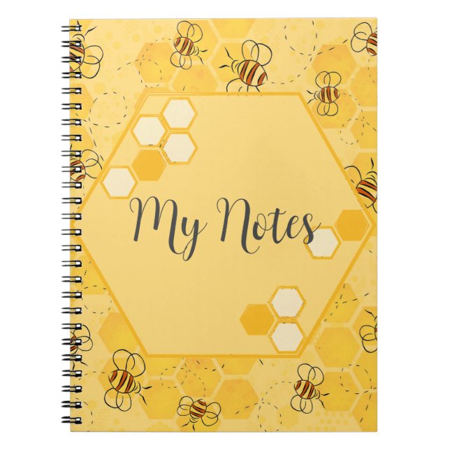 Bee Buzzing Honey Bees Cute  Notebook (Front)