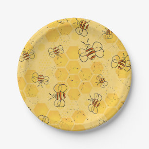 Bee Buzzing Honey Bees Cute  Paper Plate
