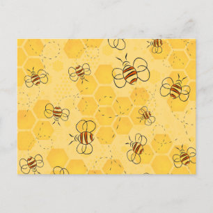 Bee Buzzing Honey Bees Cute  Postcard