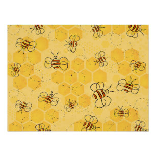 Bee Buzzing Honey Bees Cute  Poster