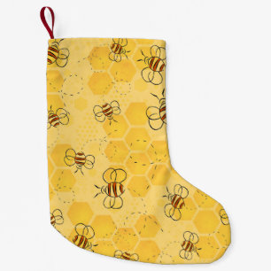 Bee Buzzing Honey Bees Cute  Small Christmas Stocking