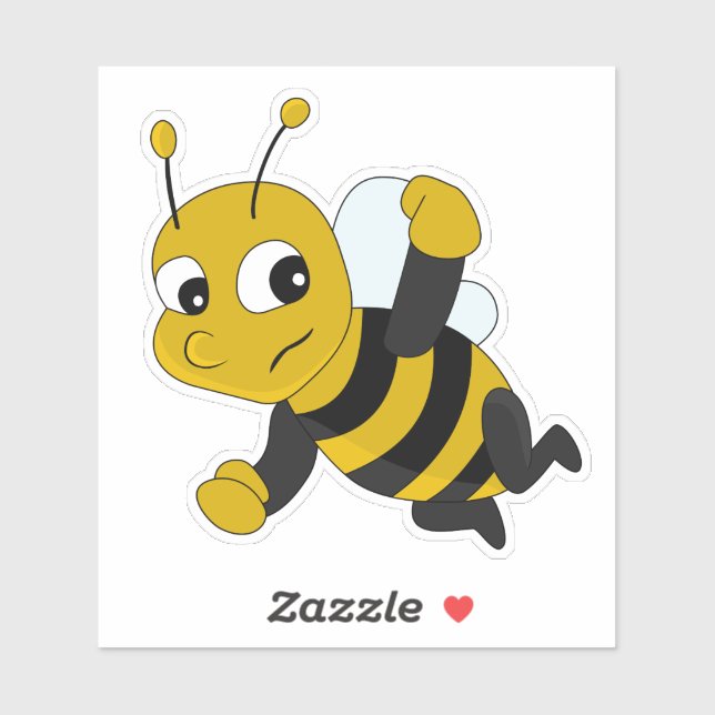 Bee cartoon Custom-Cut Vinyl Sticker (Sheet)