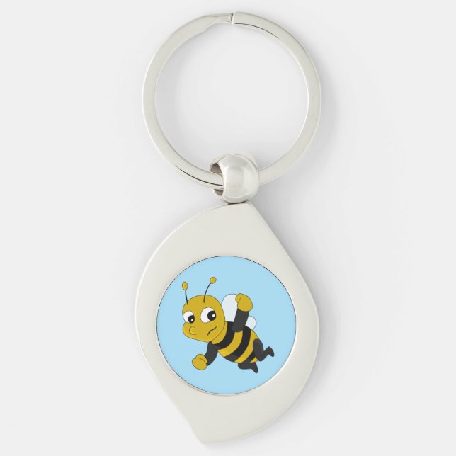 Bee cartoon keychain (Front)
