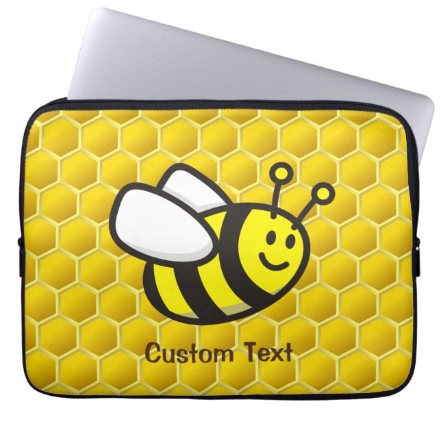 Bee Cartoon Laptop Sleeve (Front)