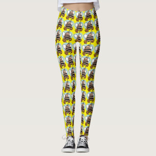 Bee cartoon leggings