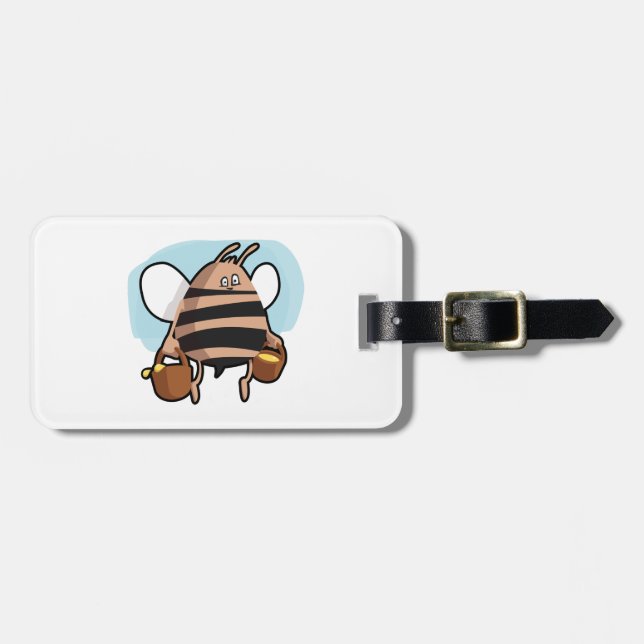 Bee cartoon luggage tag (Front Horizontal)