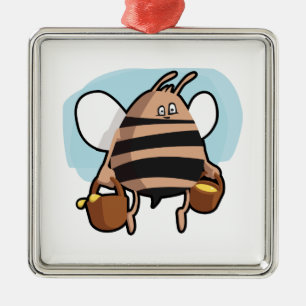 Bee cartoon metal tree decoration