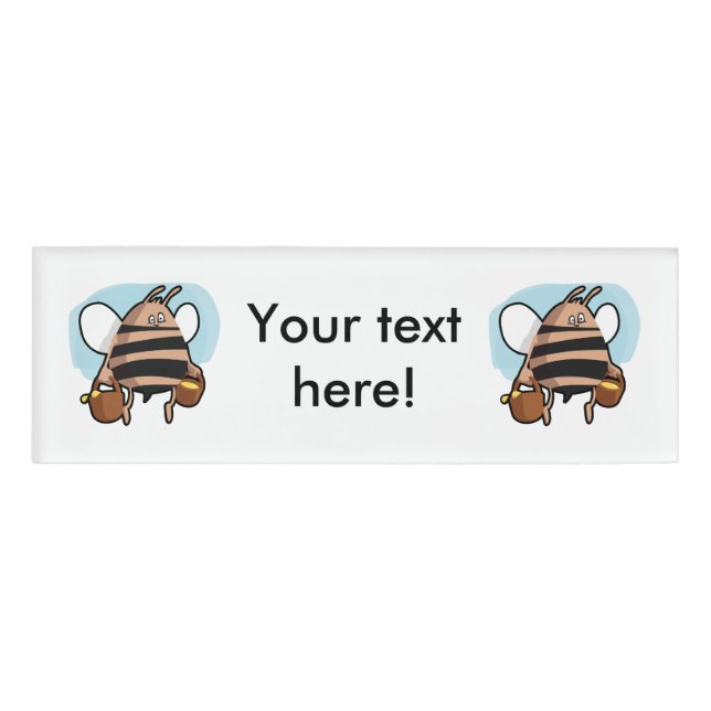 Bee cartoon name tag (Front)