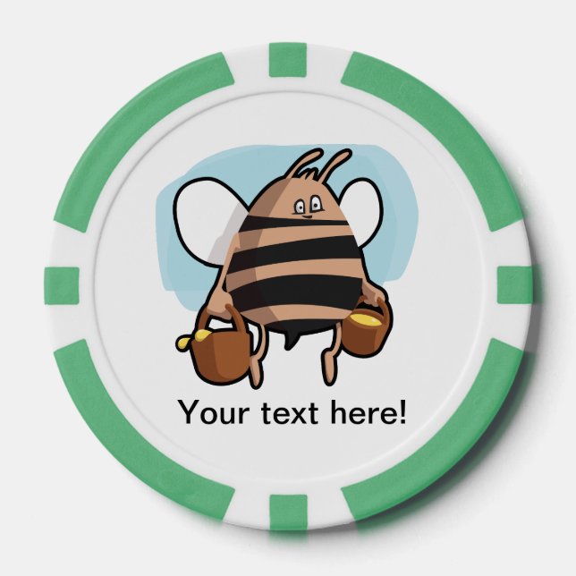 Bee cartoon poker chips (Front)