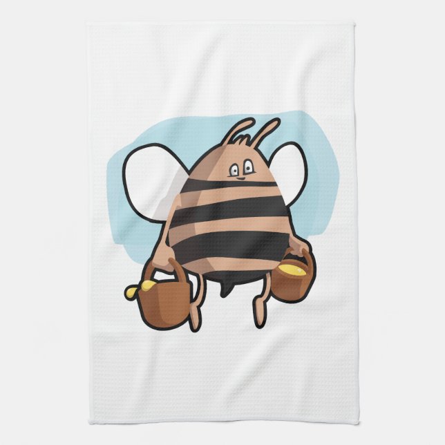Bee cartoon tea towel (Vertical)