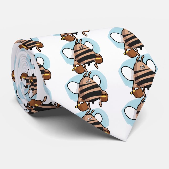 Bee cartoon tie (Rolled)