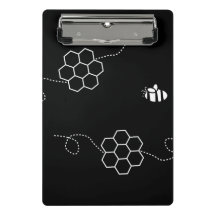 Bee Cause Minimalist Bee & Honeycomb Black & White
