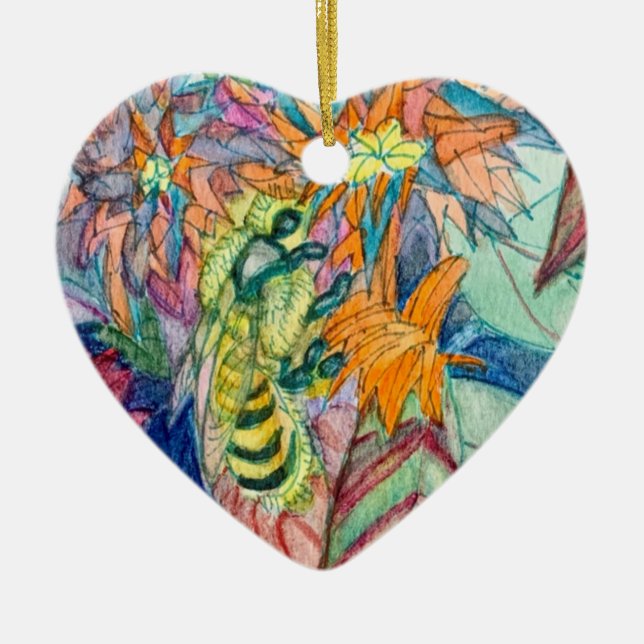 Bee Ceramic Tree Decoration (Front)