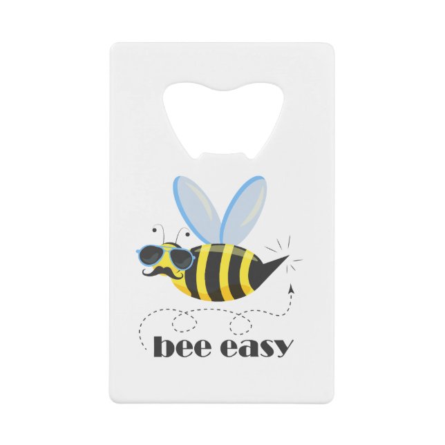 Bee character with moustache sunglasses Bee Easy (Front)