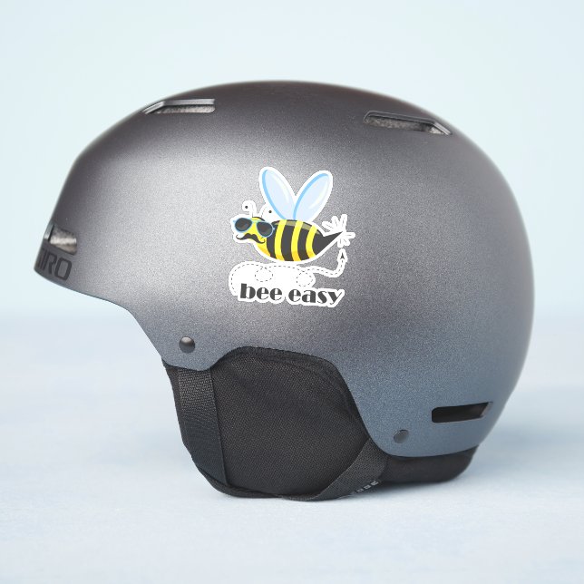 Bee character with moustache sunglasses Bee Easy (Helmet Side)