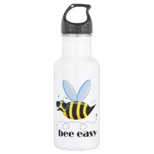 Bee character with moustache sunglasses Bee Easy 532 Ml Water Bottle