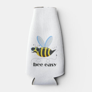Bee character with moustache sunglasses Bee Easy Bottle Cooler