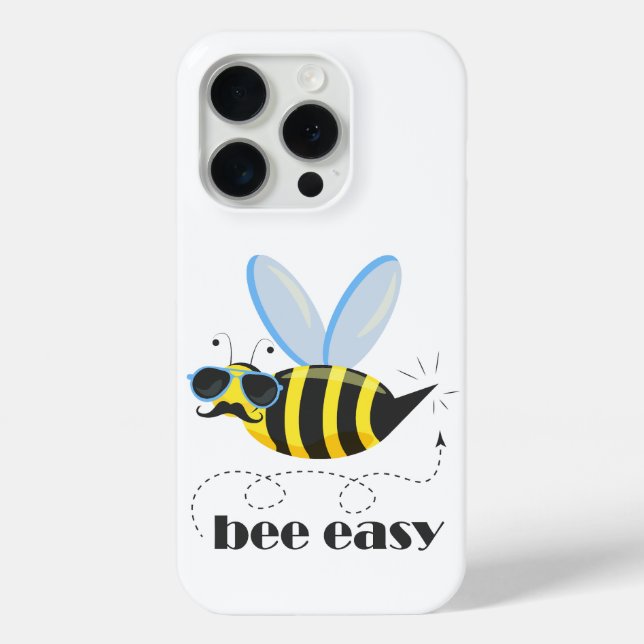 Bee character with moustache sunglasses Bee Easy Case-Mate iPhone Case (Back)