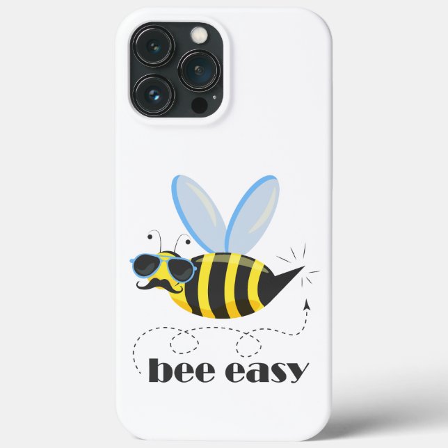 Bee character with moustache sunglasses Bee Easy Case-Mate iPhone Case (Back)