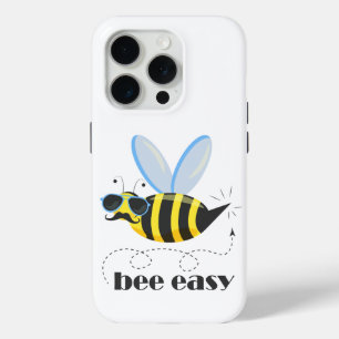 Bee character with moustache sunglasses Bee Easy iPhone 15 Pro Case