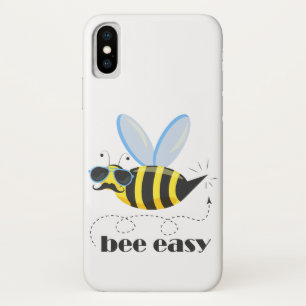 Bee character with moustache sunglasses Bee Easy iPhone X Case