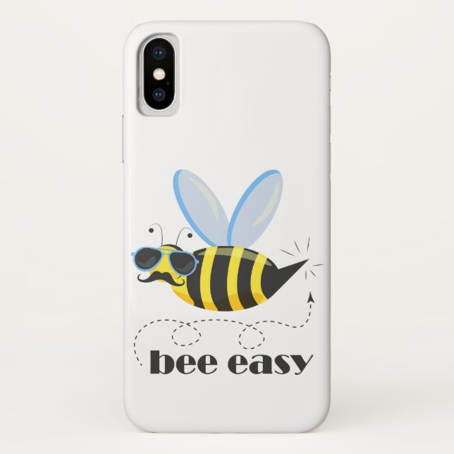Bee character with moustache sunglasses Bee Easy Case-Mate iPhone Case (Back)