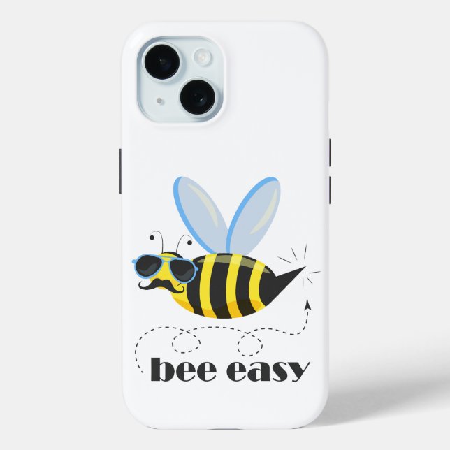 Bee character with moustache sunglasses Bee Easy Case-Mate iPhone Case (Back)