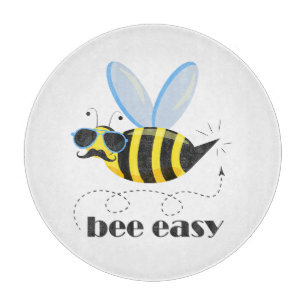 Bee character with moustache sunglasses Bee Easy Cutting Board