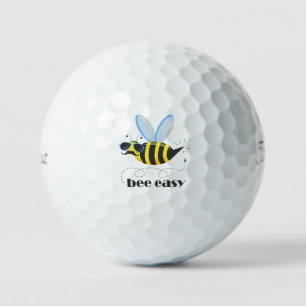 Bee character with moustache sunglasses Bee Easy Golf Balls