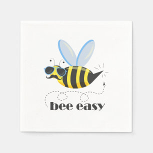 Bee character with moustache sunglasses Bee Easy Napkin